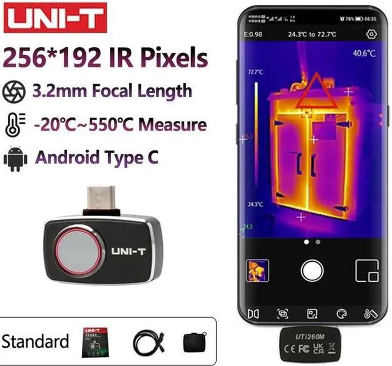 Uni-T UTi260M Infrared Thermal Imager Imaging Temperature 3.2mm Thermal Camera Night Vision Phone for Android Type-C Interface