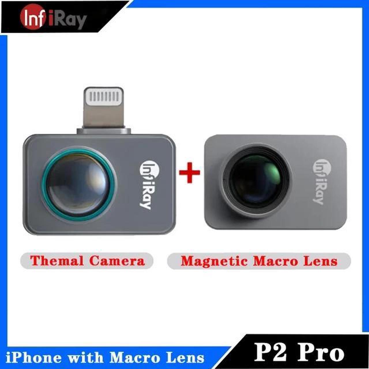 InfiRay P2 Pro Thermal Imager PCB Circuit Industrial Heating Test Night Vision 256X192 For iPhone IOS,Not compatible with iphone 15,With Macro Lens