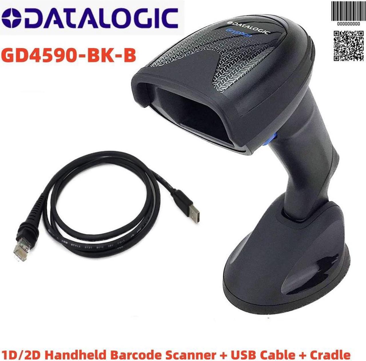 Gryphon GD4590-BK-B Barcode Scanner All-in-One 2D QR Code Reader with USB Cable and Base