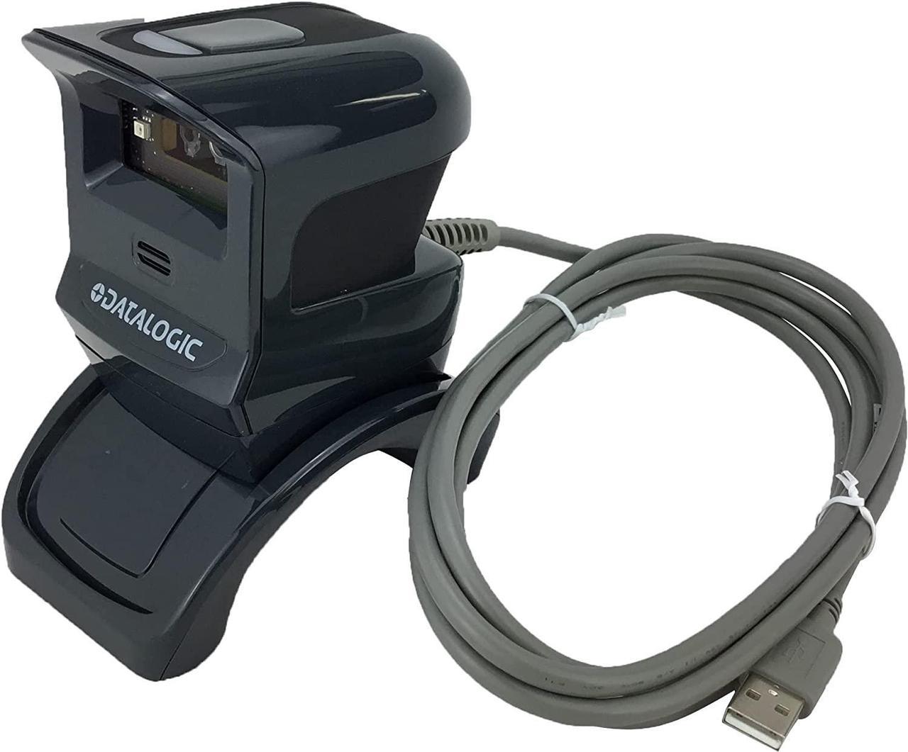 2D Code Reader GPS4490-BK 1D Barcode Scanner with USB Cable and Adjustable Stand