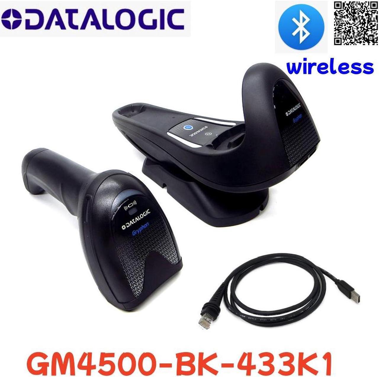 2D Wireless Barcode Scanner Bar Code Reader GM4500-BK-433K1 with USB Cable and Stand