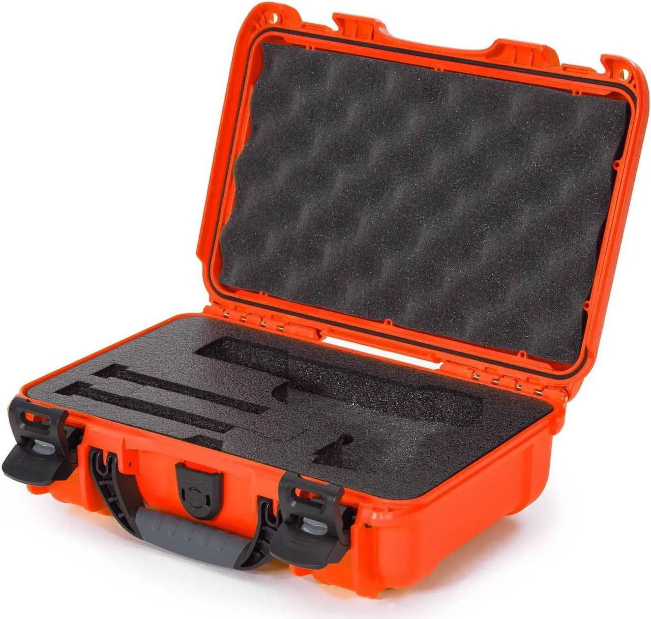 Main image of Nanuk 909 Waterproof TSA Safe case for Glock, 1911, SIG, Ruger, and MORE Nanuk 909 Case - Precut Pistol Foam Orange
