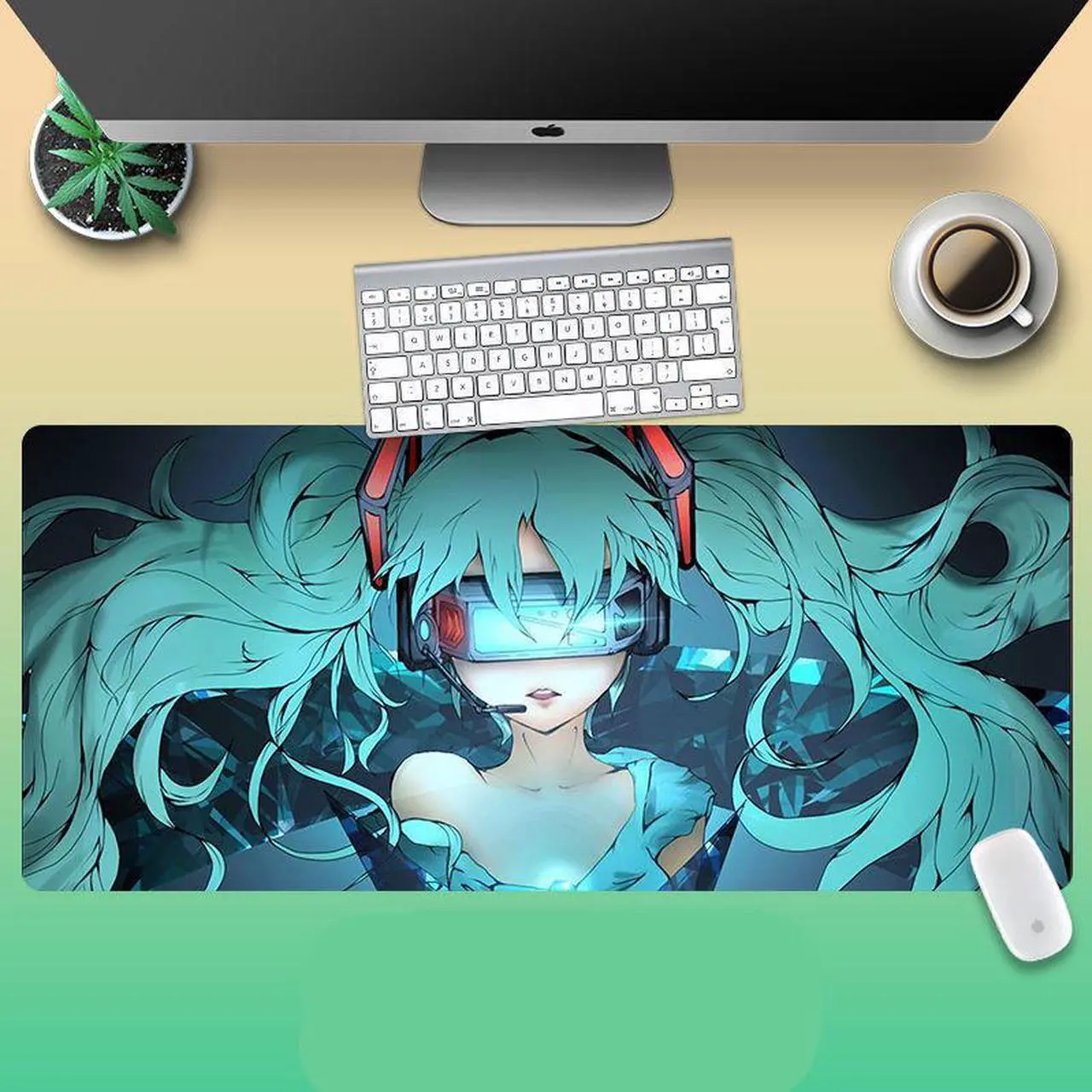 Main image of Large Anime Mouse pad  Sexy girl Game Gamer gaming Hatsune Miku Mousepad keyboard mat