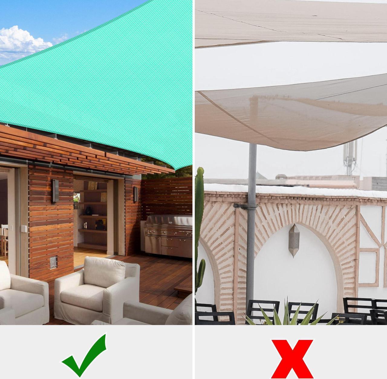 Alt view image 7 of 7 - Yescom 19x13 Ft 97% UV Block Rectangle HDPE Sun Shade Sail Canopy Cover Net Poolside