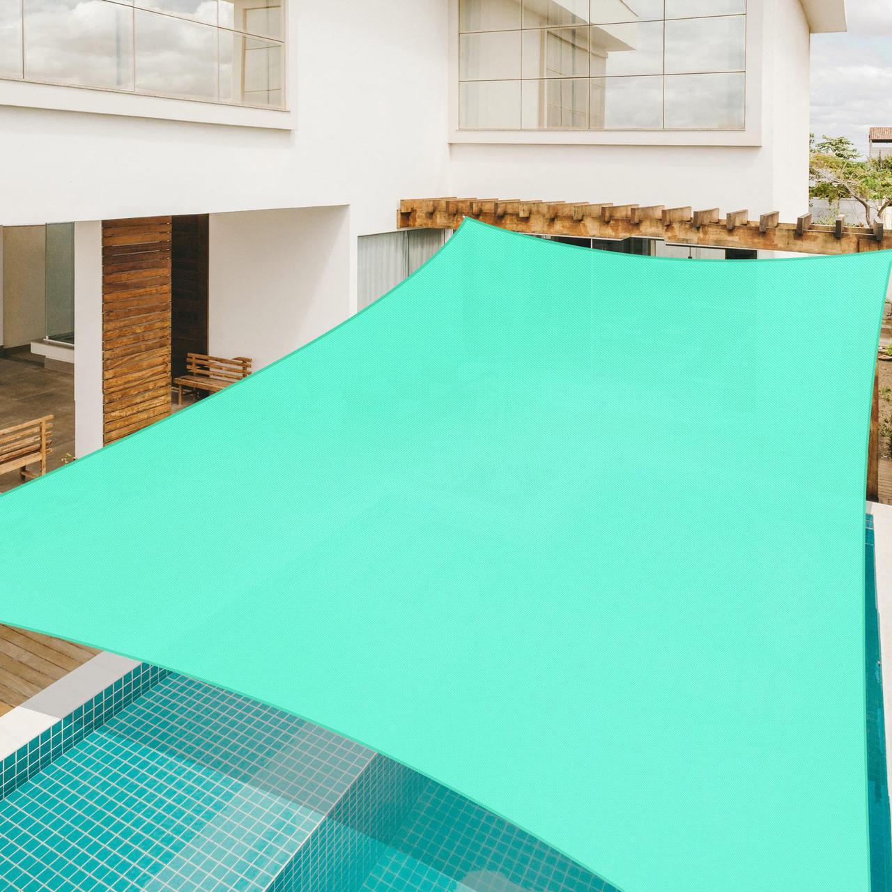 Alt view image 4 of 7 - Yescom 19x13 Ft 97% UV Block Rectangle HDPE Sun Shade Sail Canopy Cover Net Poolside