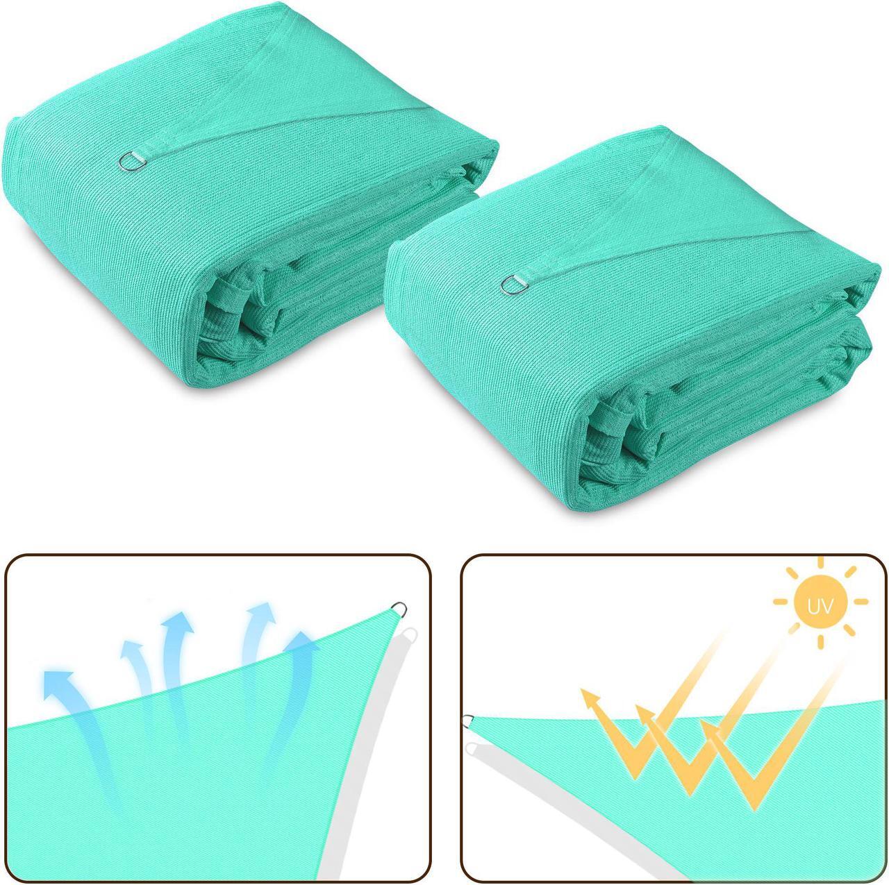 Alt view image 4 of 7 - Yescom 2 Pack 19x13 Ft 97% UV Block Rectangle HDPE Sun Shade Sail Canopy Cover Net Park