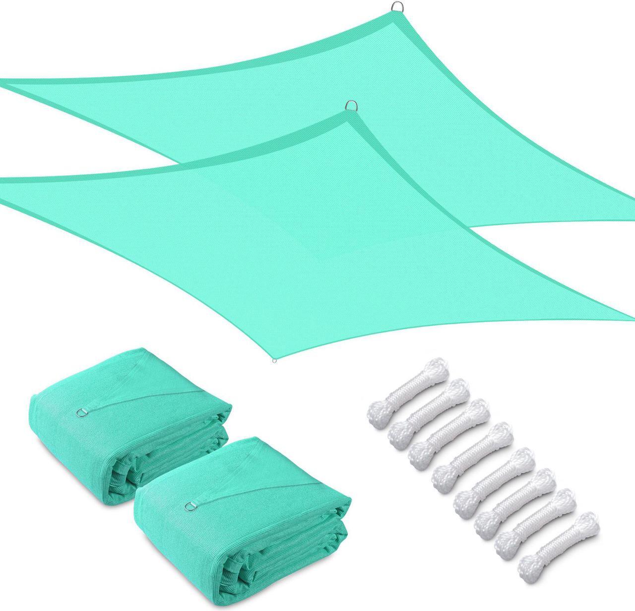 Alt view image 3 of 7 - Yescom 2 Pack 19x13 Ft 97% UV Block Rectangle HDPE Sun Shade Sail Canopy Cover Net Park