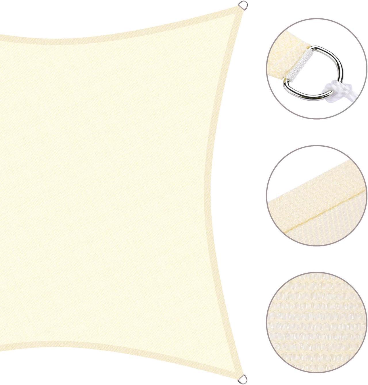 Alt view image 6 of 7 - Yescom 2 Pack 10x10 Ft 97% UV Block Square Sun Shade Sail HDPE Canopy Cover Net Pool