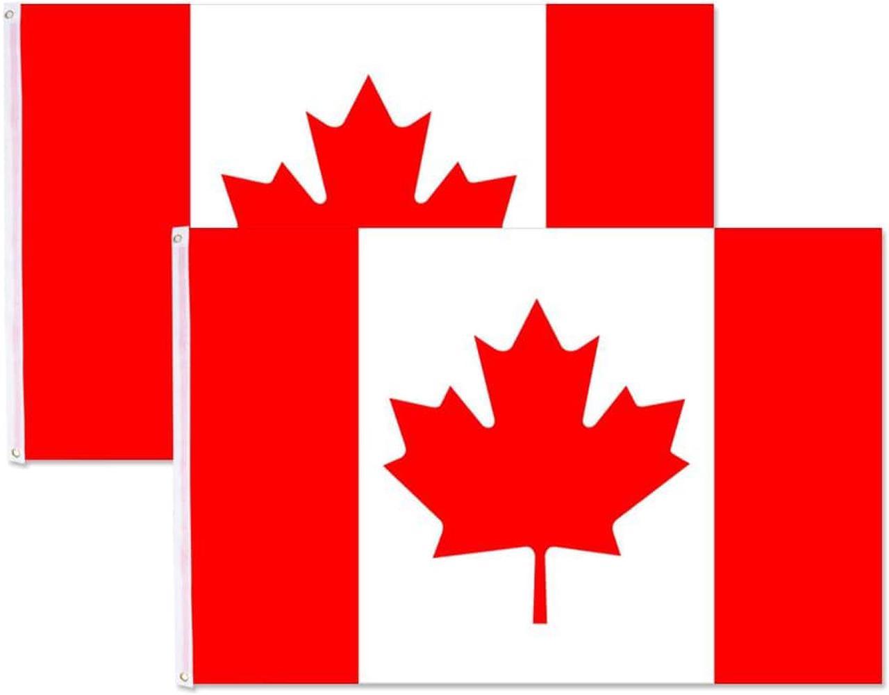 2pcs 3'x5' Ft Canada Flag Canadian Maple Leaf Banner Outdoor Indoor For Flagpole