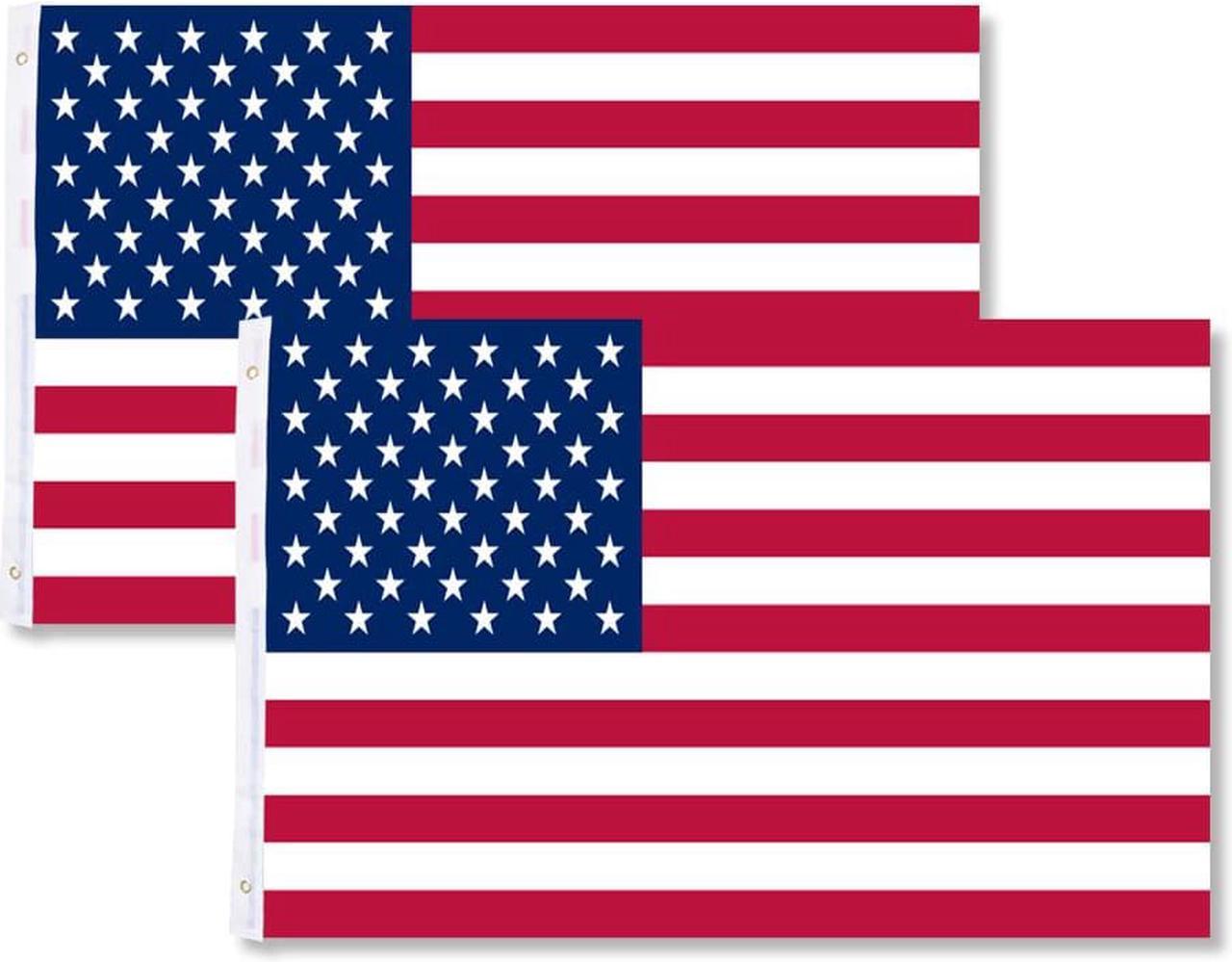 2Pcs 3'x5' FT American Flag U.S.A U.S. United States Stripes Stars