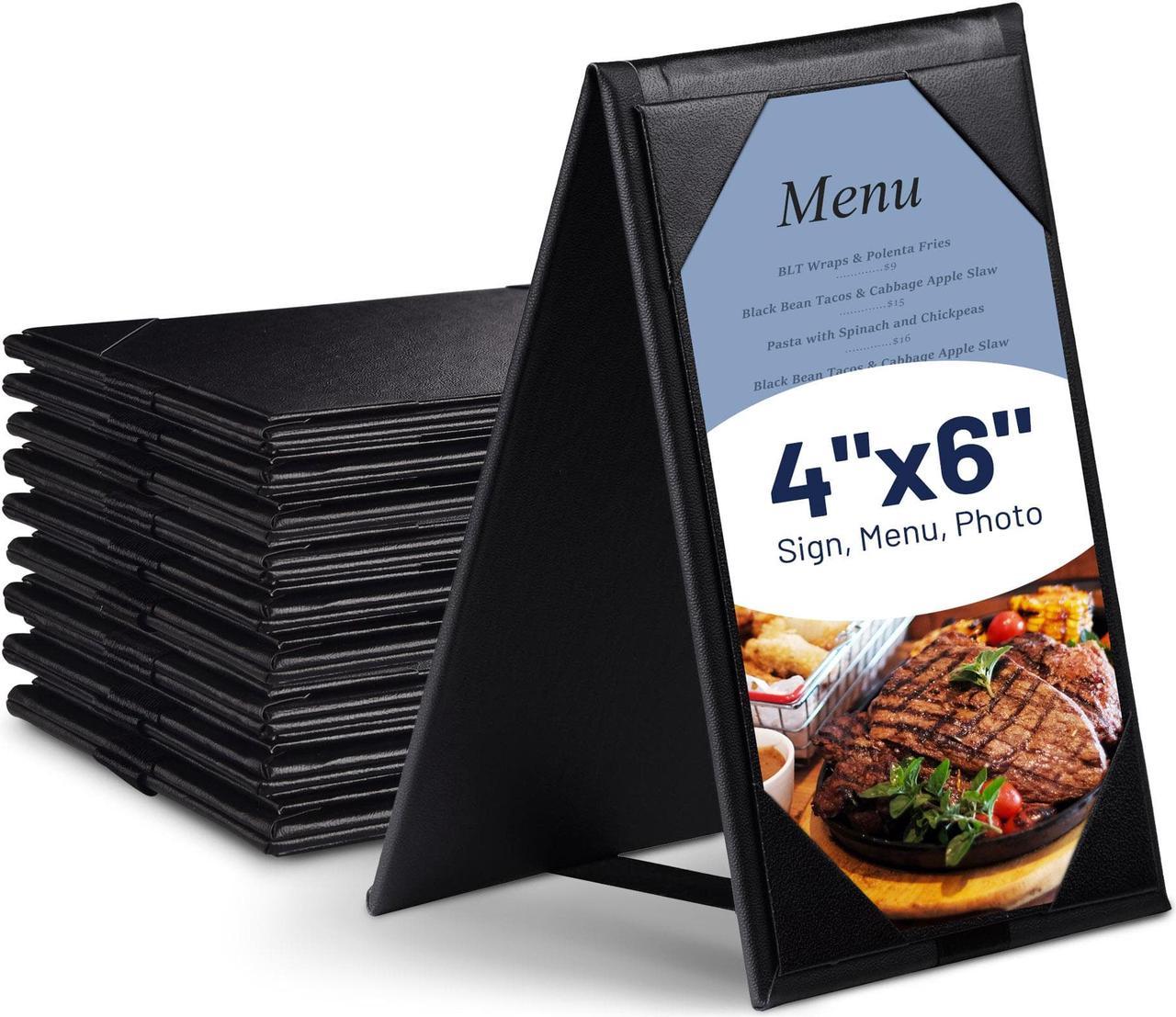 10Pcs 4"x 6" Double-sided Table Tent Holder Menu Holder A-Frame Restaurant Black