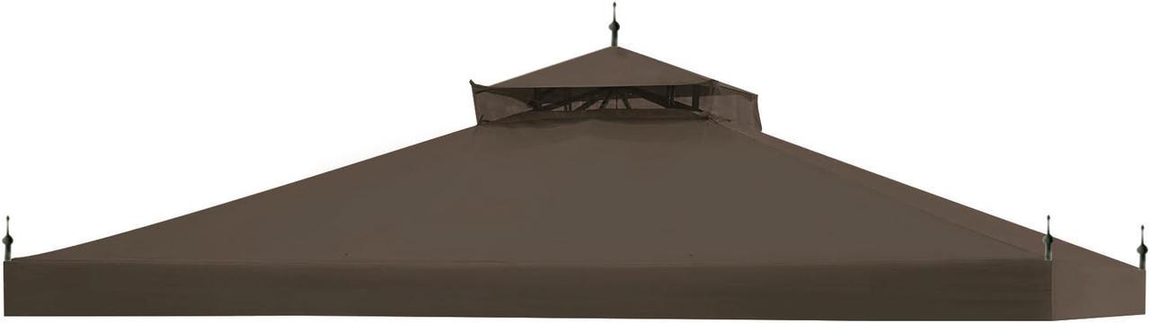 Yescom 11.7'x9.8' Canopy Top Replacement Coffee Liqueur for 2-Tier Sunjoy L-GZ288PST-4D Gazebo Cover