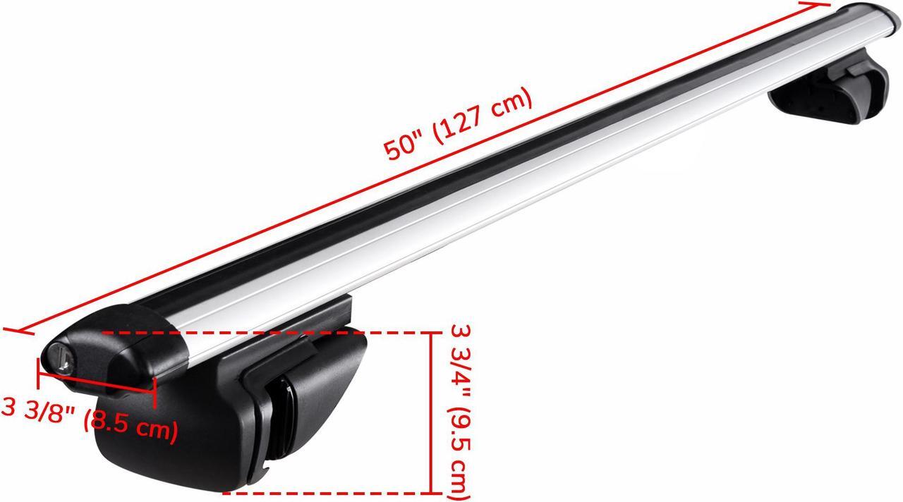 Alt view image 5 of 7 - Universal 48" Car Top Luggage Cross Bar Roof Rack Roof Top Cargo Carrier SUV Aluminum Pair
