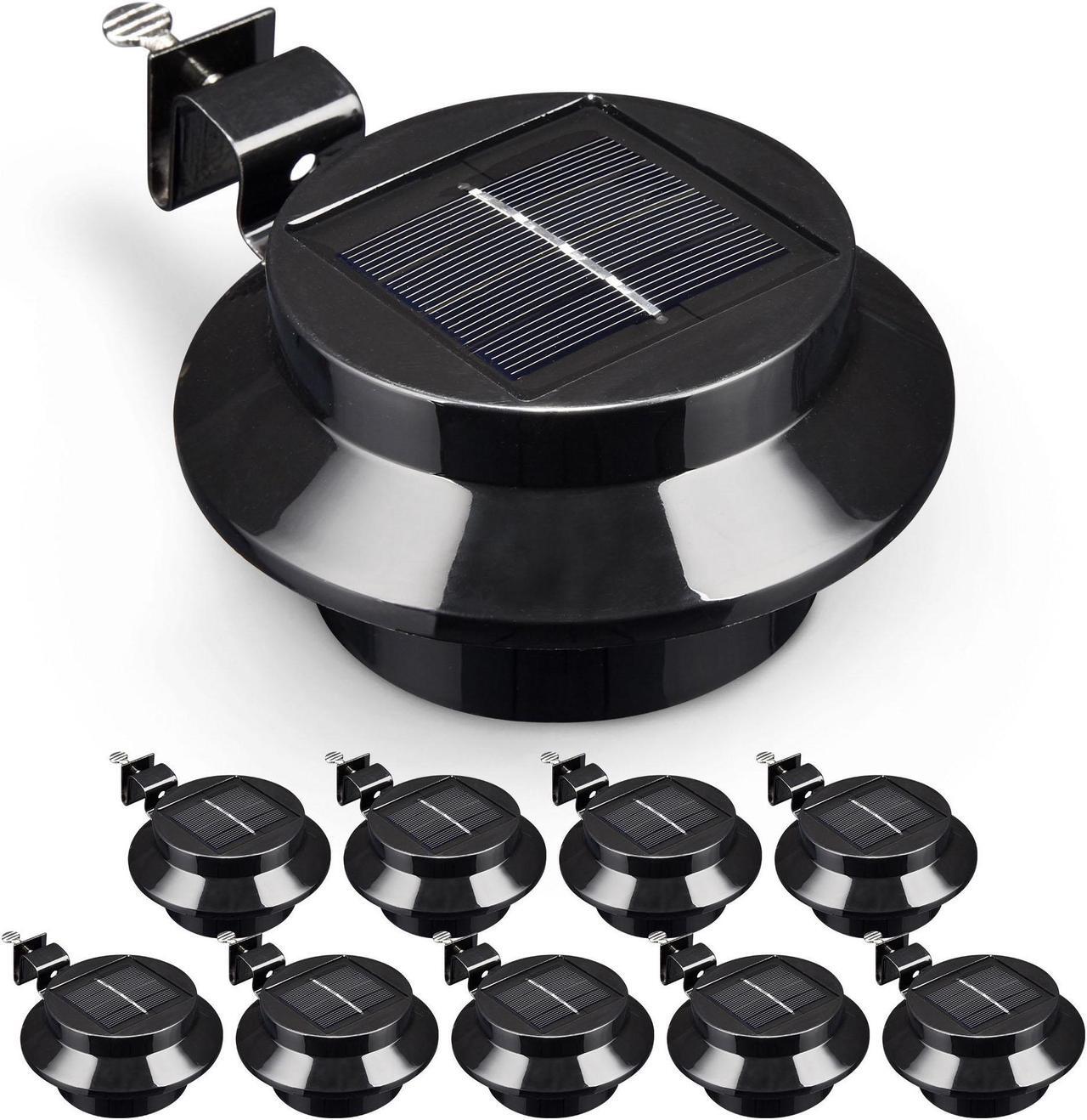 Main image of LED Solar Gutter Light Waterproof Outdoor Garden Fence Wall Lights 10 Packs