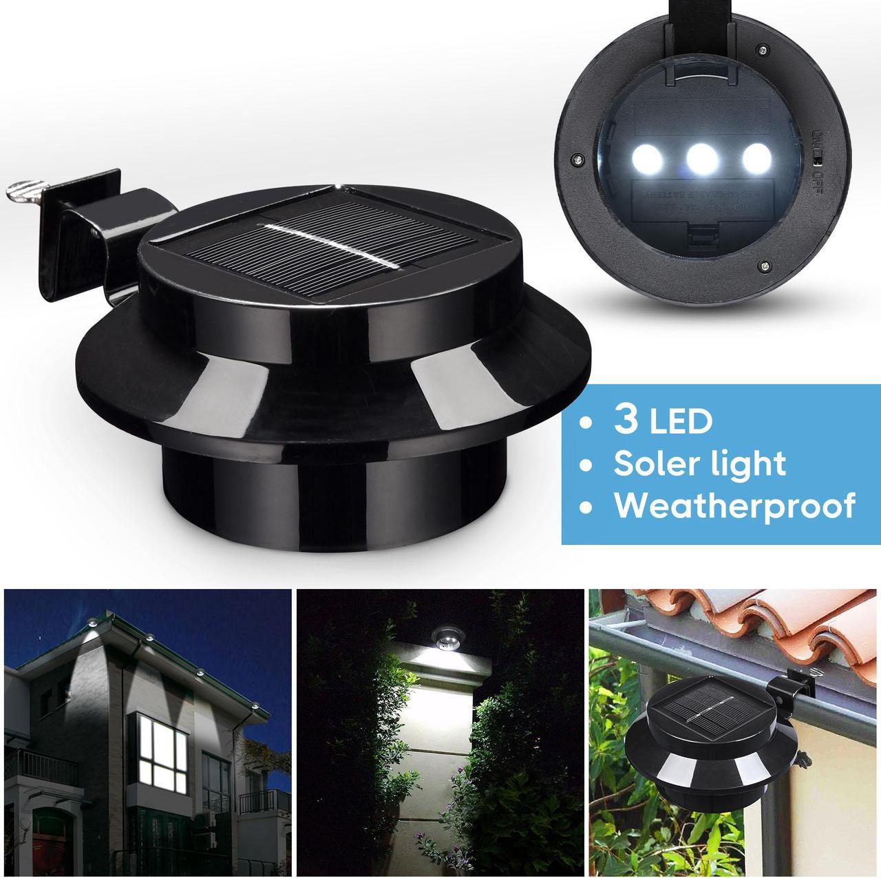 Alt view image 7 of 7 - LED Solar Gutter Light Waterproof Outdoor Garden Fence Wall Lights 10 Packs