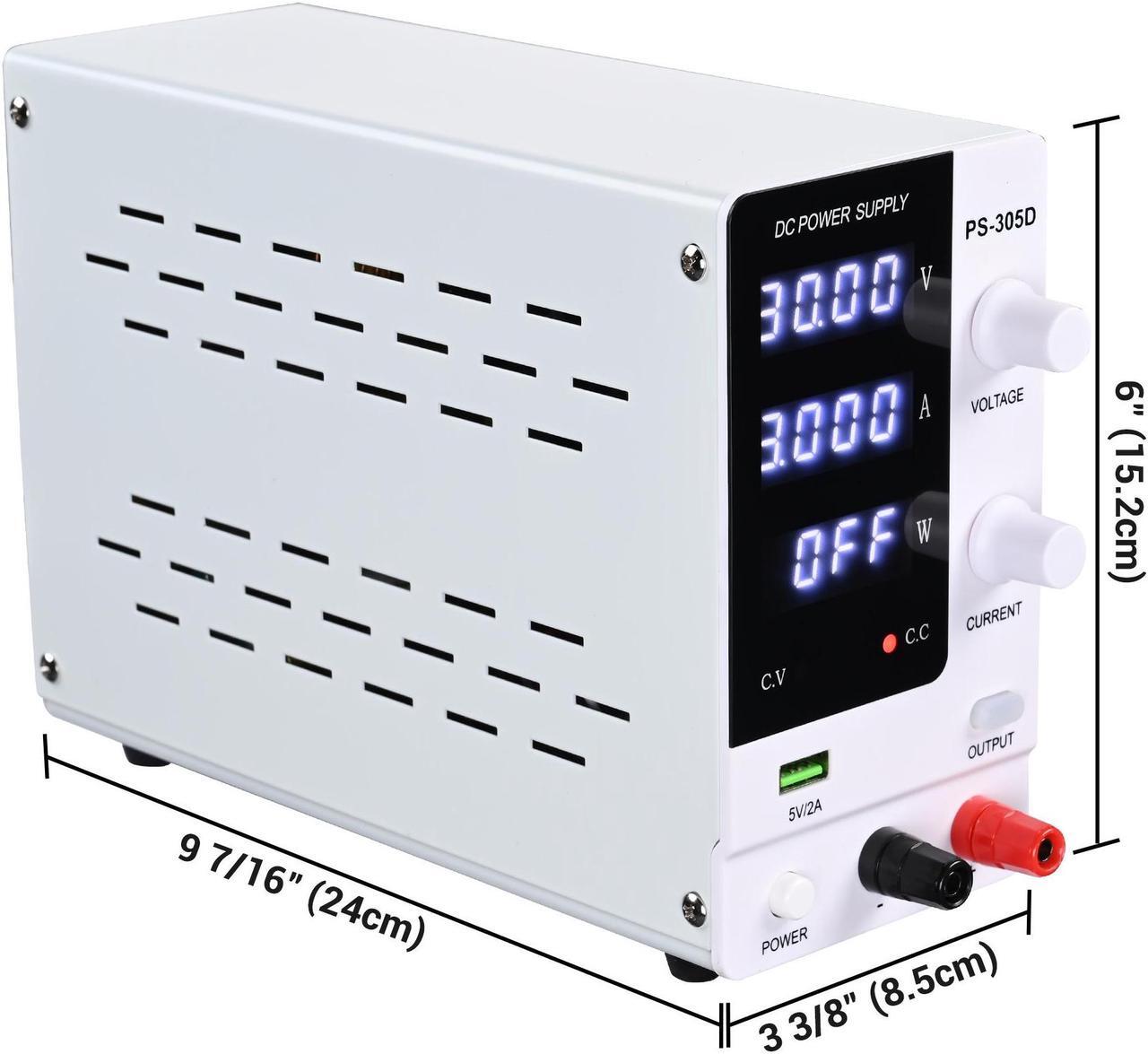 Alt view image 7 of 7 - DC Power Supply Variable 30V 5A Adjustable High Precision Digital w/Power Cord