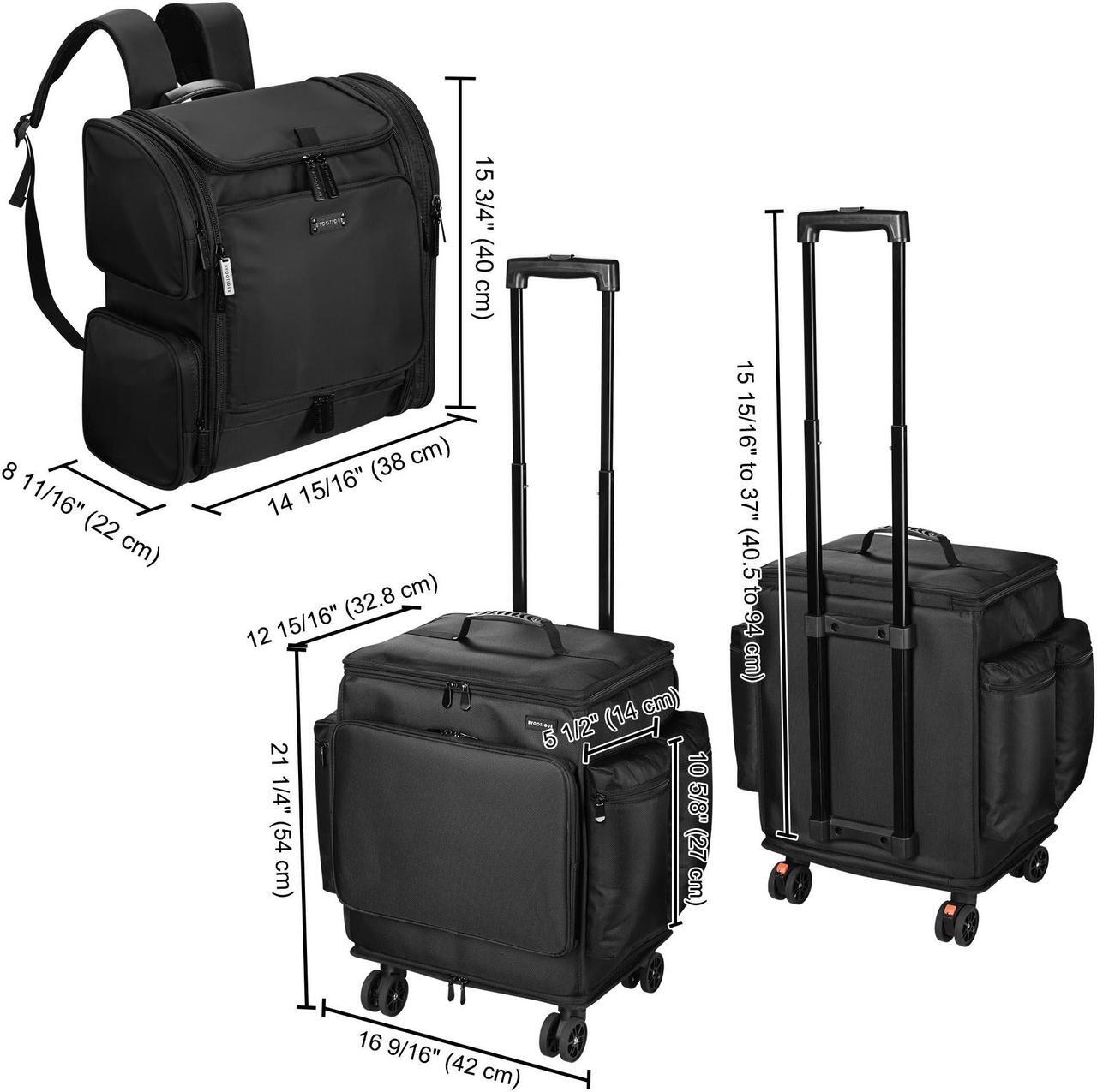 Alt view image 3 of 7 - Byootique Soft Rolling Hair Stylist Train Case w/ Hair Tools Travel Bag Backpack