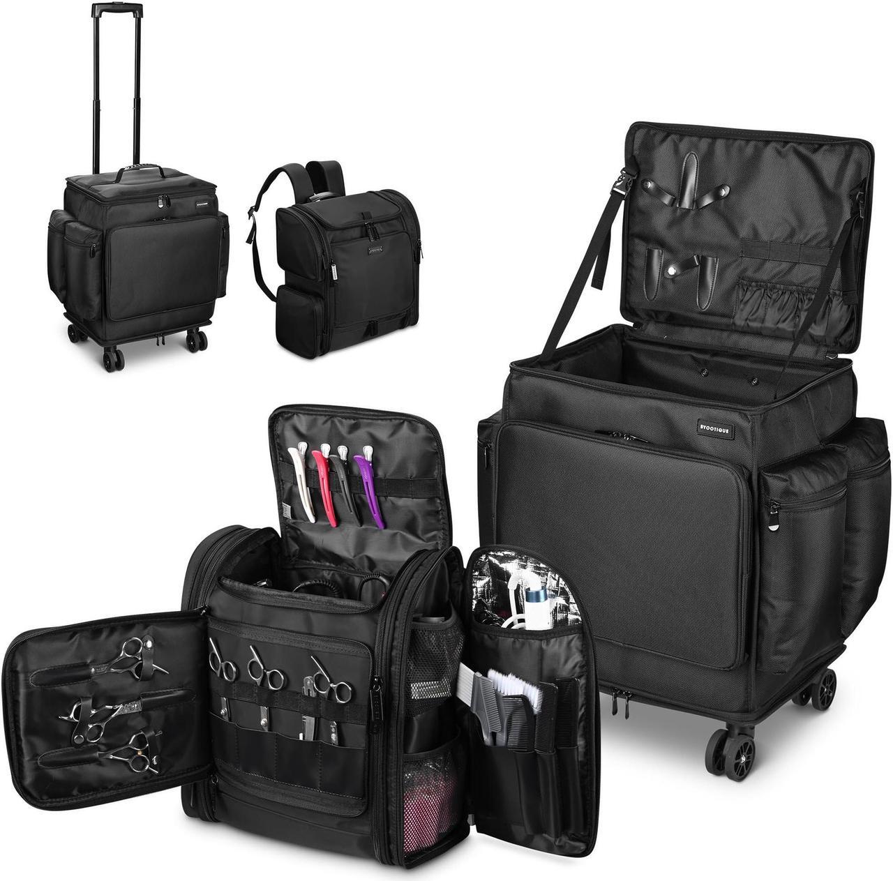 Main image of Byootique Soft Rolling Hair Stylist Train Case w/ Hair Tools Travel Bag Backpack