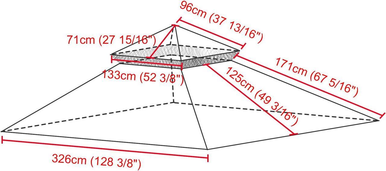 Alt view image 5 of 7 - Yescom 10.6'x10.6' Gazebo Top Replacement Fit for Brand_Model Target Madaga/L-GZ136PST2 Tier Patio Garden Light Beige