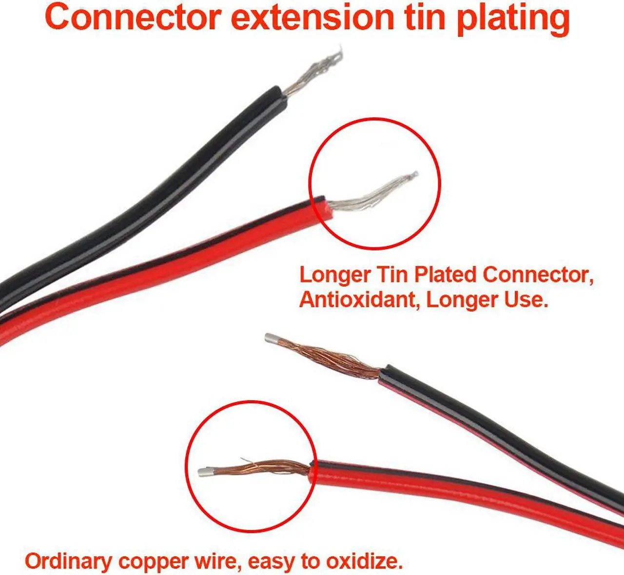Alt view image 5 of 6 - 10 pack or pairs of DC Power Cable 12V 5A Plugs Male Female Connectors for CCTV Security Camera Pigtail Power Adapter Connectors (5.5mm x 2.1mm)