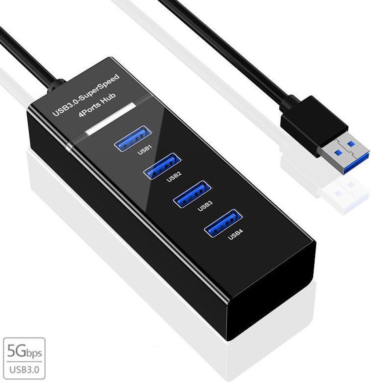 USB 3.0 Hub, 4 Ports Super Speed USB 3 Hub Splitter, 1 USB Charging Port Portable Hub, Network USB Hubs Plug and Play