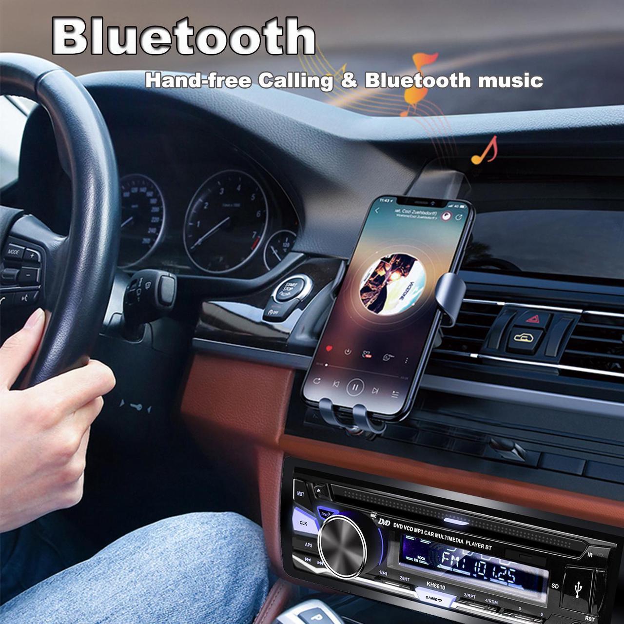 Alt view image 3 of 7 - Alondy Single DIN Car Stereo with CD DVD Player, Bluetooth USB, 1 DIN Radio AM/FM, SD AUX RCA Audio Receiver