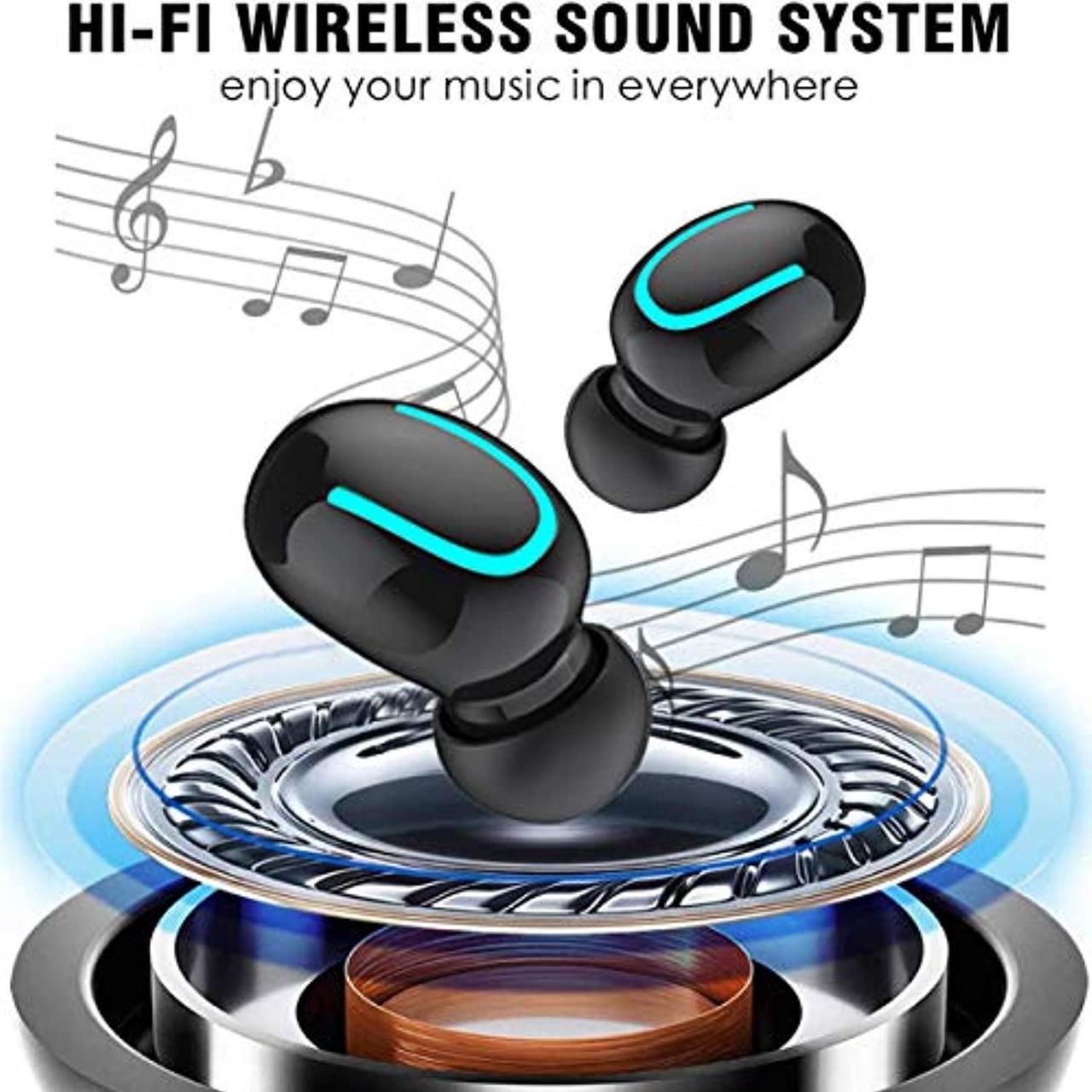 Alt view image 4 of 5 - AICase TWS Wireless Headphones,Bluetooth 5.0 Wireless Earbuds Built-in Mic Mini Sweatproof Sport Headsets in-Ear Headset with Wireless Charging Case for Android and iOS Smartphones (HQB-U) (HQB-U)