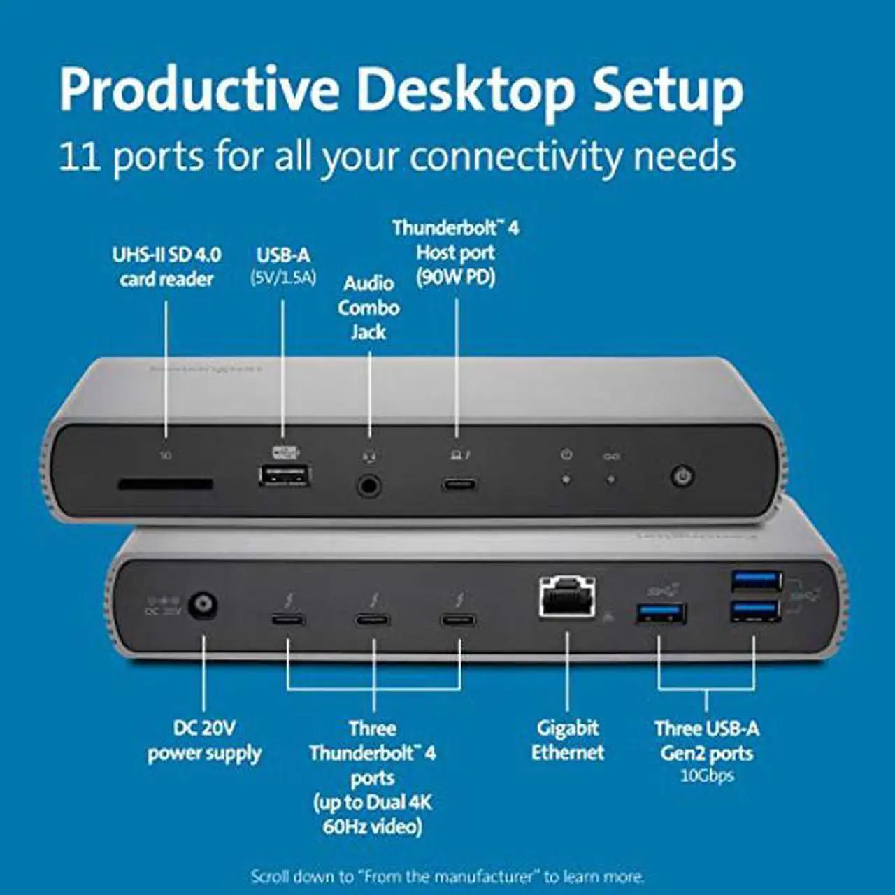 Main image of Kensington SD5700T Thunderbolt 4 Docking Station, Dual 4K, 90W PD - Window and Mac OS (K35175NA)