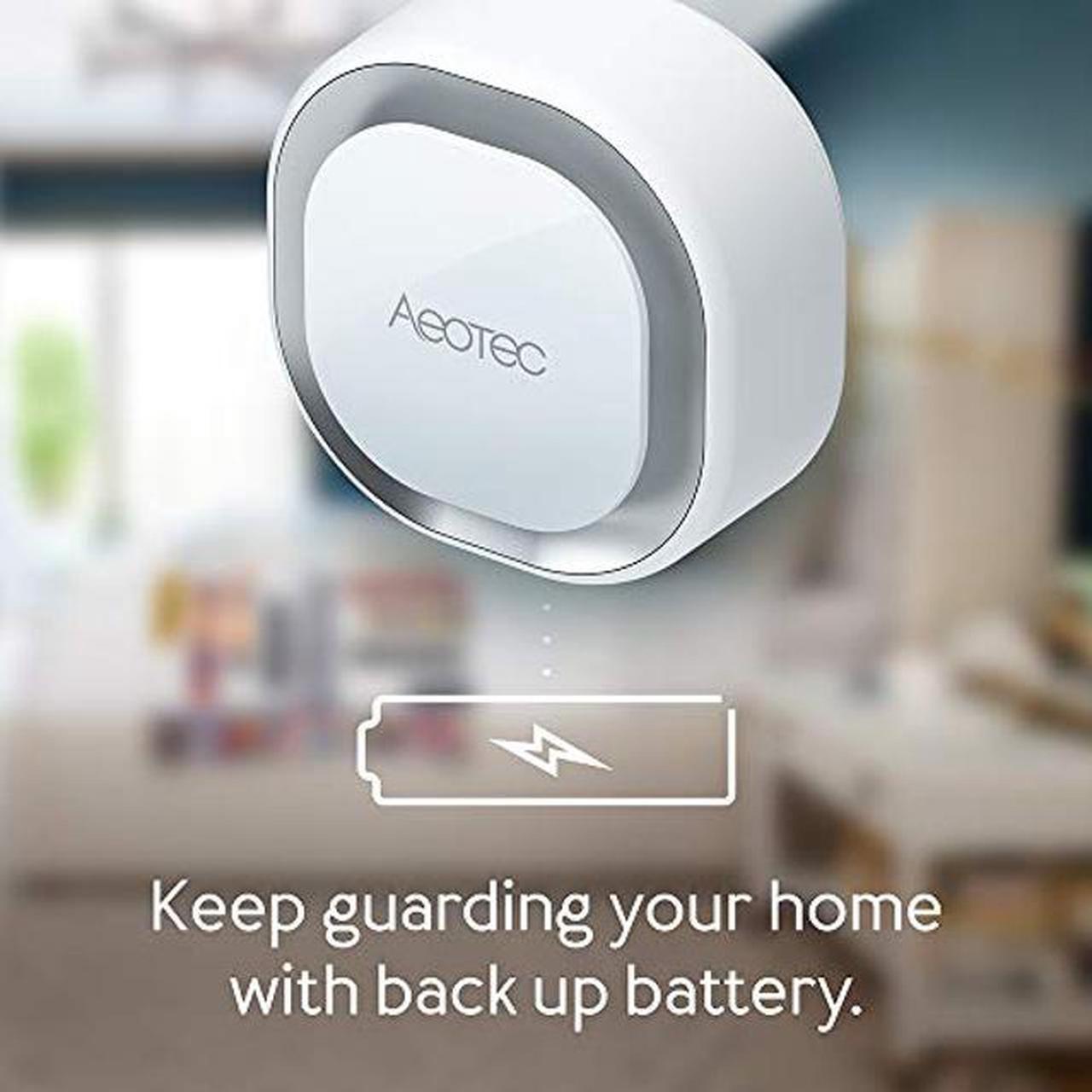 Alt view image 3 of 5 - Aeotec Siren 6, Z-Wave Plus S2 Enabled Zwave Siren Safety Speaker, Wall-Mounted Sound & Light Security Intruder Zwave Alarm with Backup Battery, 110dB