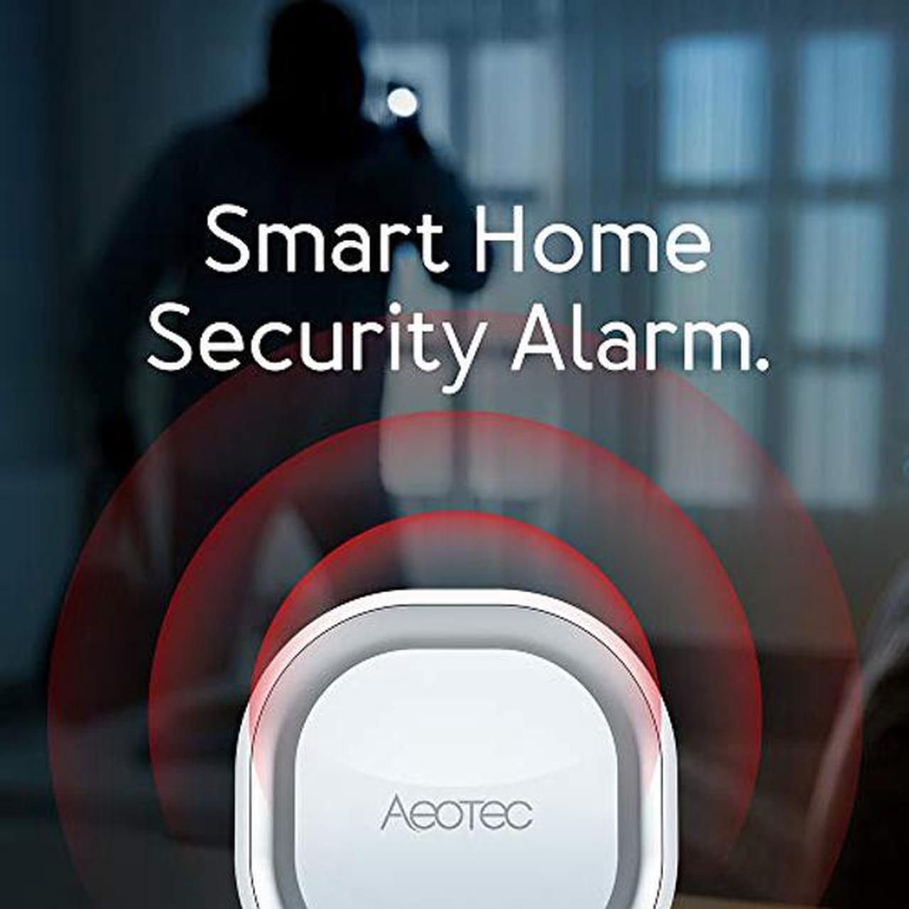 Alt view image 2 of 5 - Aeotec Siren 6, Z-Wave Plus S2 Enabled Zwave Siren Safety Speaker, Wall-Mounted Sound & Light Security Intruder Zwave Alarm with Backup Battery, 110dB