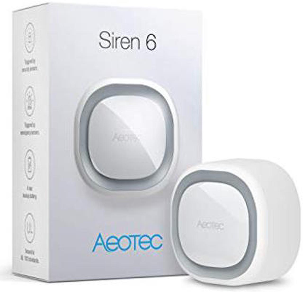 Main image of Aeotec Siren 6, Z-Wave Plus S2 Enabled Zwave Siren Safety Speaker, Wall-Mounted Sound & Light Security Intruder Zwave Alarm with Backup Battery, 110dB