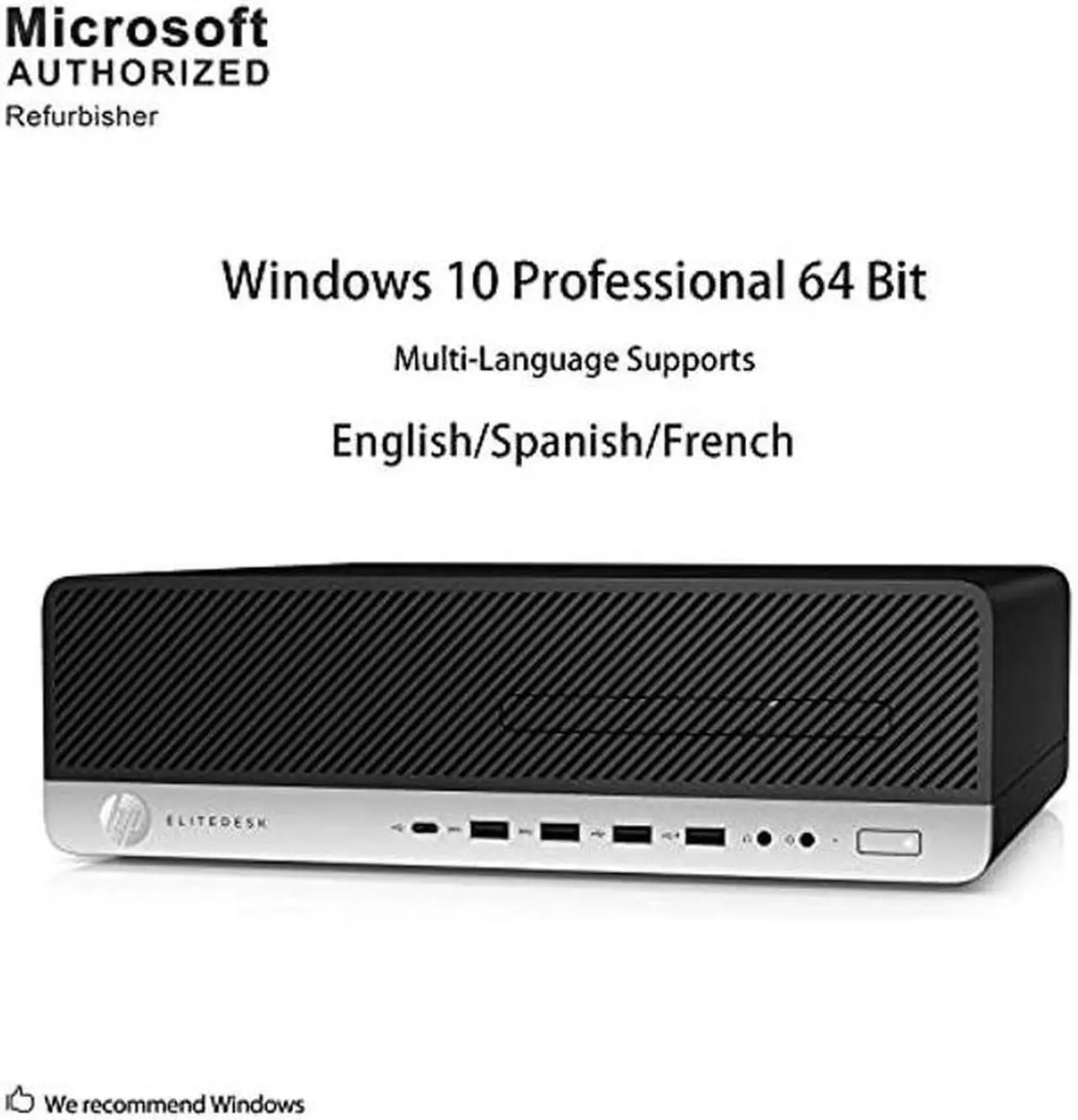 Alt view image 3 of 5 - HP EliteDesk 800 G3 Small Form Factor PC, Intel Core Quad i5 6500 up to 3.6 GHz, 16GB DDR4, 2TB+256GB SSD, WiFi, DP, Win 10 Pro 64-Multi-Language Support English/Spanish/French(Renewed) - OEM