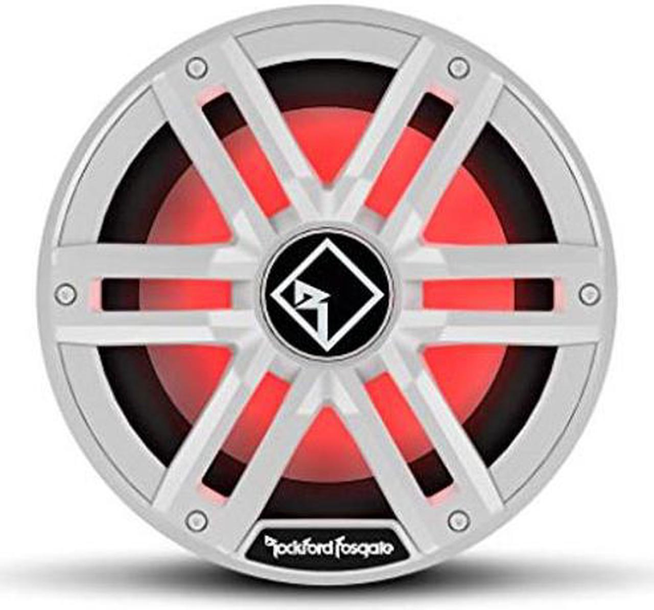 Rockford Fosgate M2D2-10I Color Optix 10" DVC 2-Ohm Infinite Baffle Multicolor LED Lighted Marine Subwoofer - White/Stainless