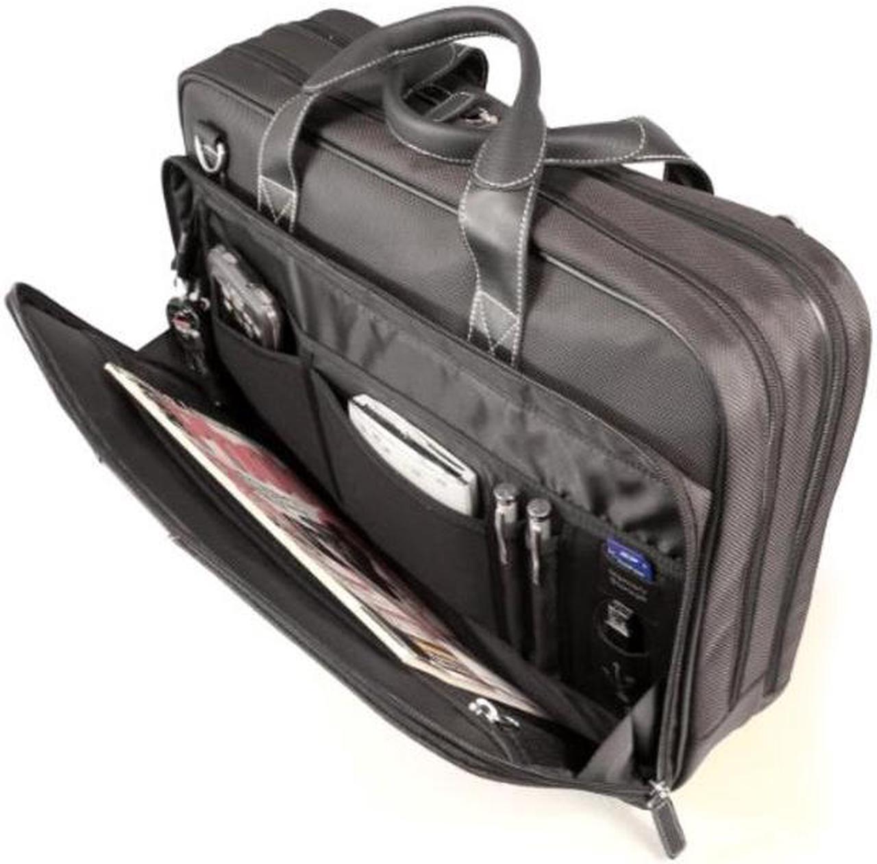 Alt view image 2 of 5 - Mobile Edge Black Premium Nylon Laptop Briefcase 16 Inch PC and 17 Inch Mac, for Men, Women, Business, Students MEBCNP1