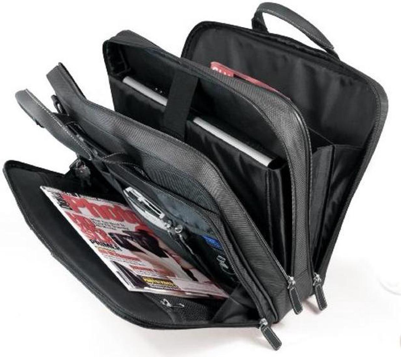 Alt view image 4 of 5 - Mobile Edge Black Premium Nylon Laptop Briefcase 16 Inch PC and 17 Inch Mac, for Men, Women, Business, Students MEBCNP1