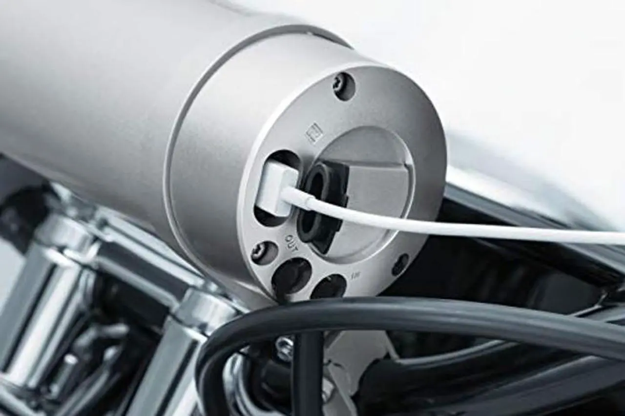 Alt view image 3 of 5 - Kuryakyn 2719 MTX Road Thunder Weather Resistant Motorcycle Sound Bar Plus: 300 Watt Handlebar Mounted Audio Speakers with Bluetooth, USB Power Charger, Satin Silver