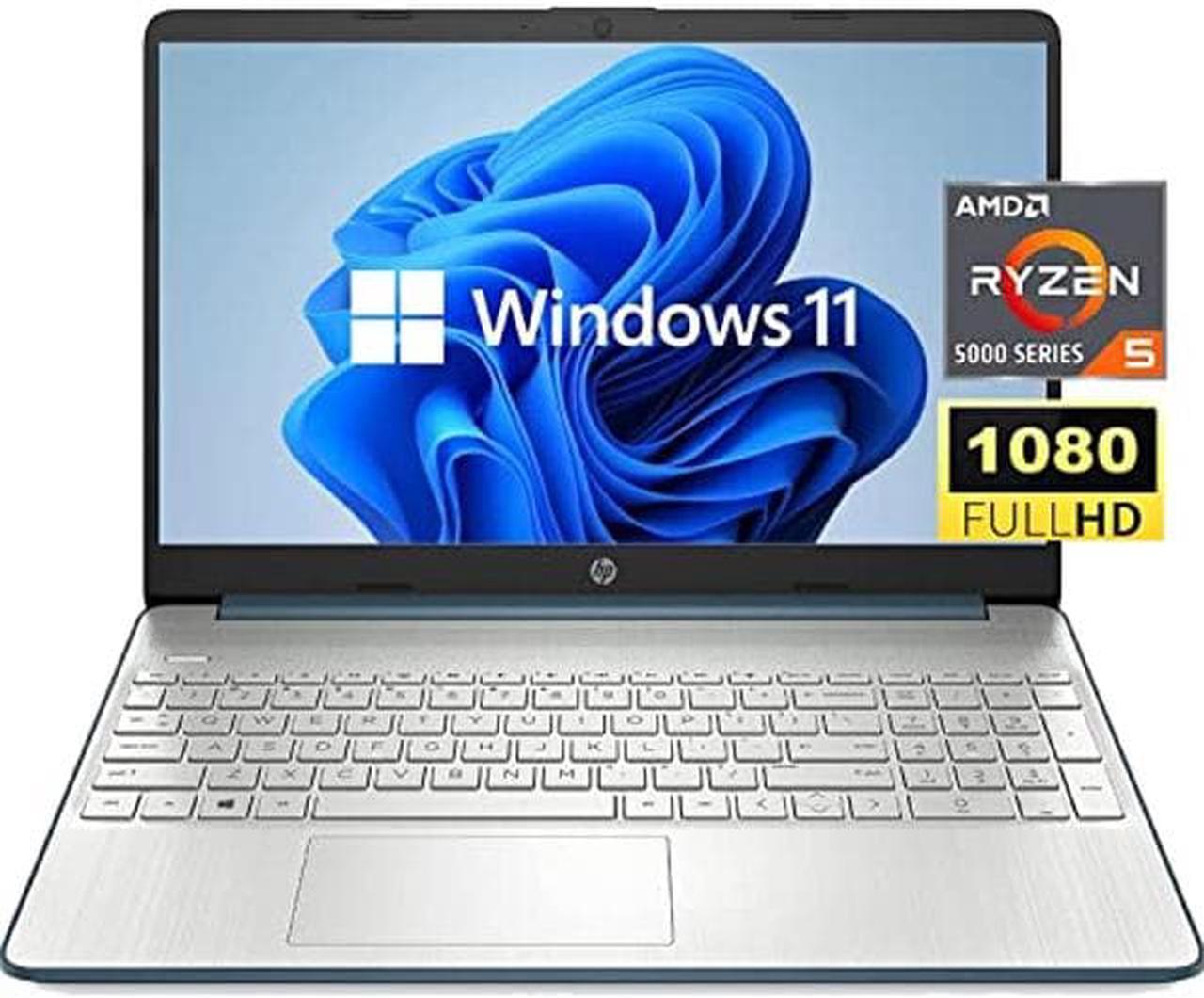 HP Newest 15.6" FHD Laptop, 6-core AMD Ryzen 5 5500U Processor, 16GB RAM, 512GB SSD, Bluetooth, HDMI, Webcam, Windows 11 Home, Spruce Blue