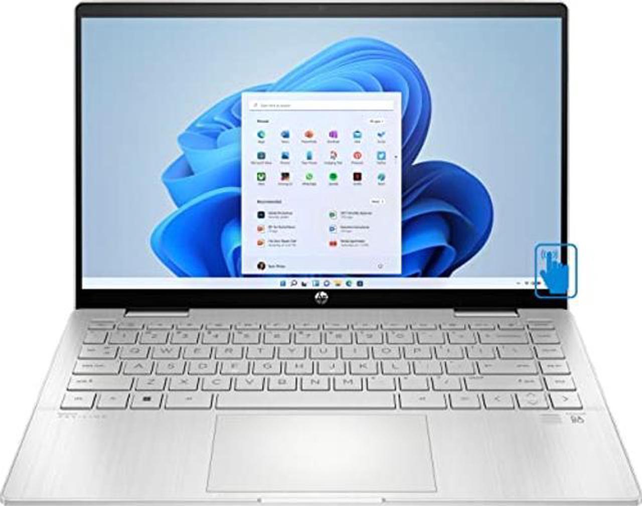 Alt view image 2 of 4 - HP Pavilion x360 14-ek00 Home & Business 2-in-1 Laptop (Intel i5-1235U 10-Core, 8GB RAM, 512GB SSD, Intel Iris Xe, 14.0" 60Hz Touch Full HD (1920x1080), Fingerprint, WiFi, Win 11 Home) with Hub