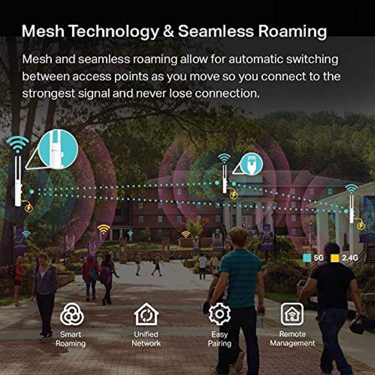 Alt view image 3 of 5 - TP-Link EAP225-Outdoor | Omada AC1200 Wireless Gigabit Outdoor Access Point | Business WiFi Solution w/ Mesh Support, Seamless Roaming & MU-MIMO | PoE Powered | SDN Integrated | Cloud Access & App