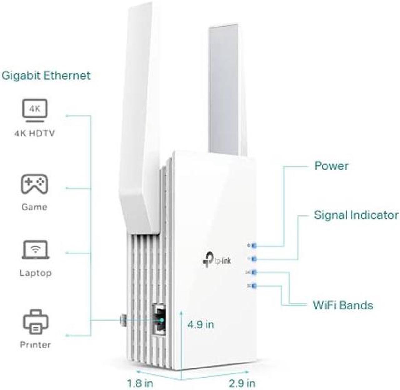 Alt view image 5 of 5 - TP-Link AX1500 WiFi Extender Internet Booster, WiFi 6 Range Extender Covers up to 1500 sq.ft and 25 Devices,Dual Band up to 1.5Gbps Speed, AP Mode w/Gigabit Port, APP Setup, OneMesh Compatible(RE505X)