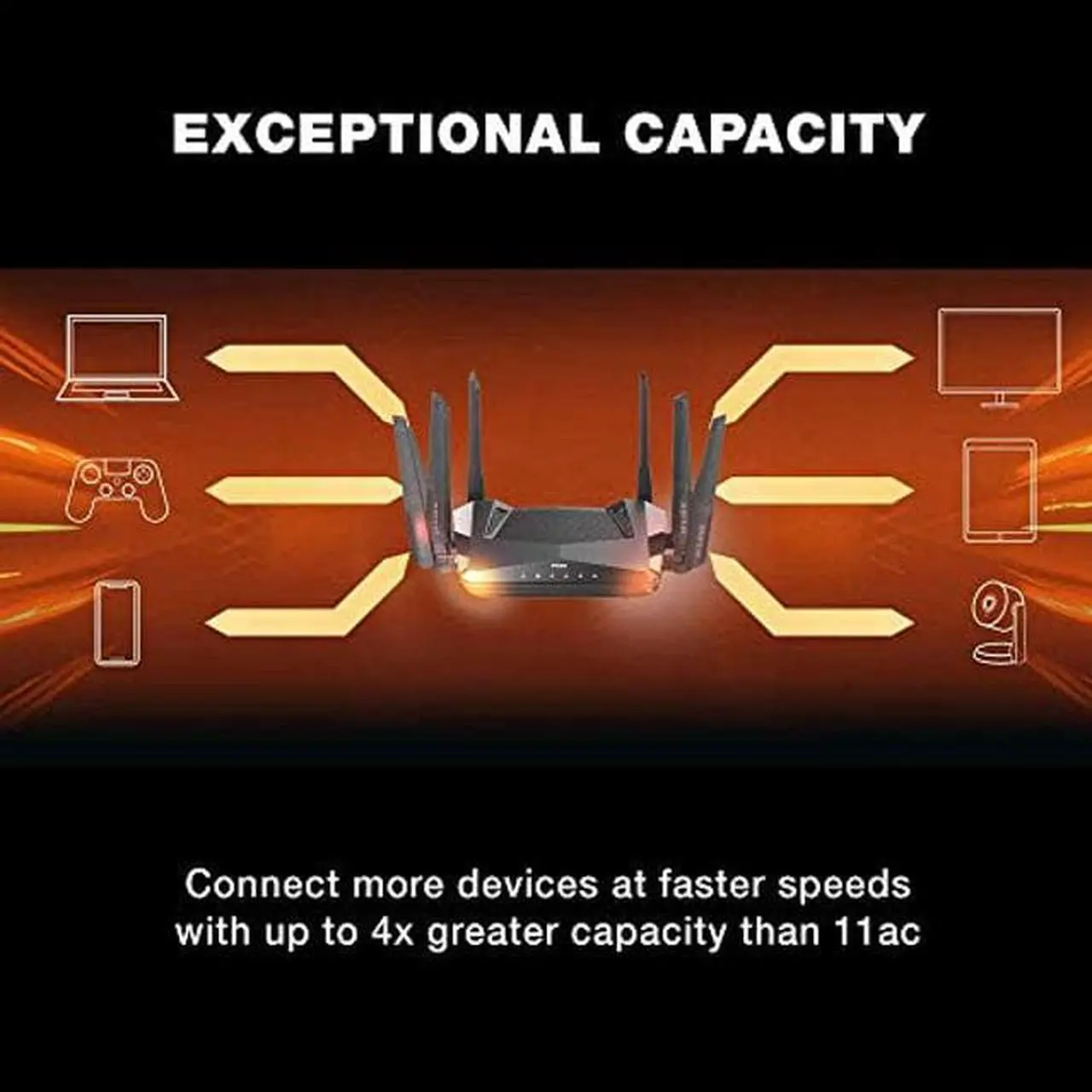 Alt view image 4 of 5 - D-Link EXO|AX AX4800 WiFi6 Gigabit Mesh Router - Mobile App. Managed - Voice Control - 4-port Gigabit Ethernet LAN - 2-port USB (DIR-X4860-US)