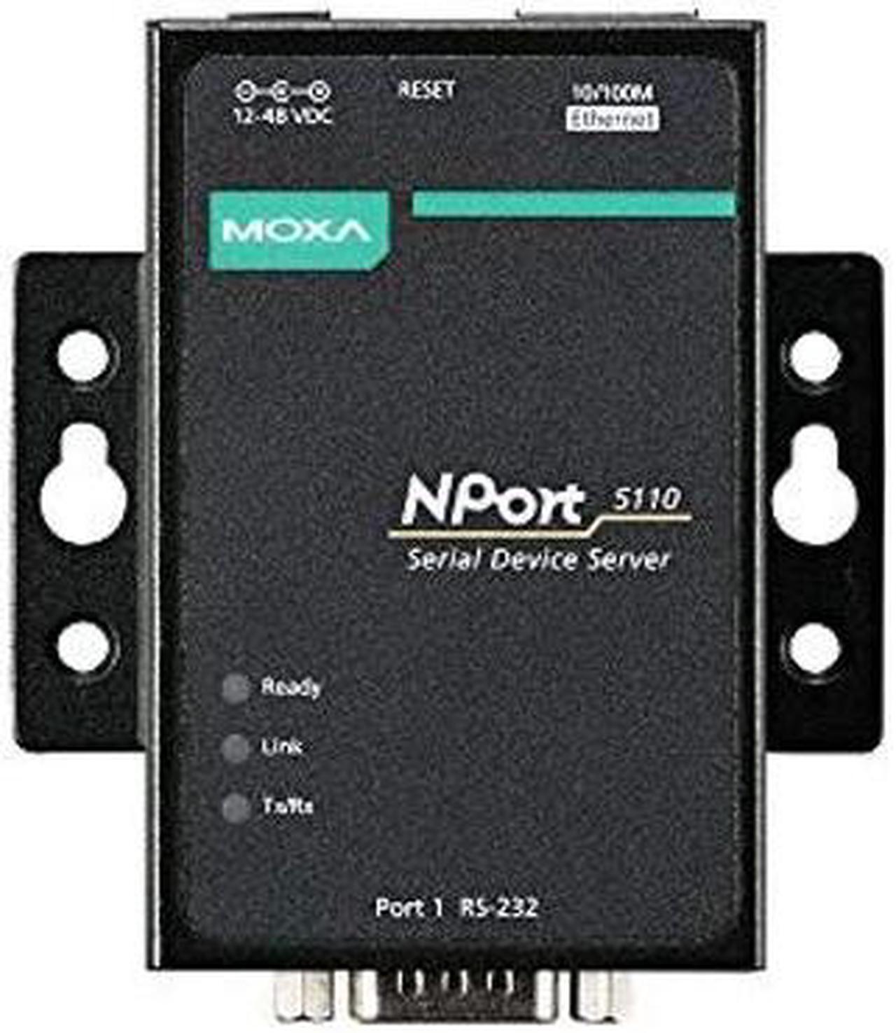 Main image of MOXA NPort 5110-1 Port Serial Device Server, 10/100 Ethernet, RS232, DB9 Male