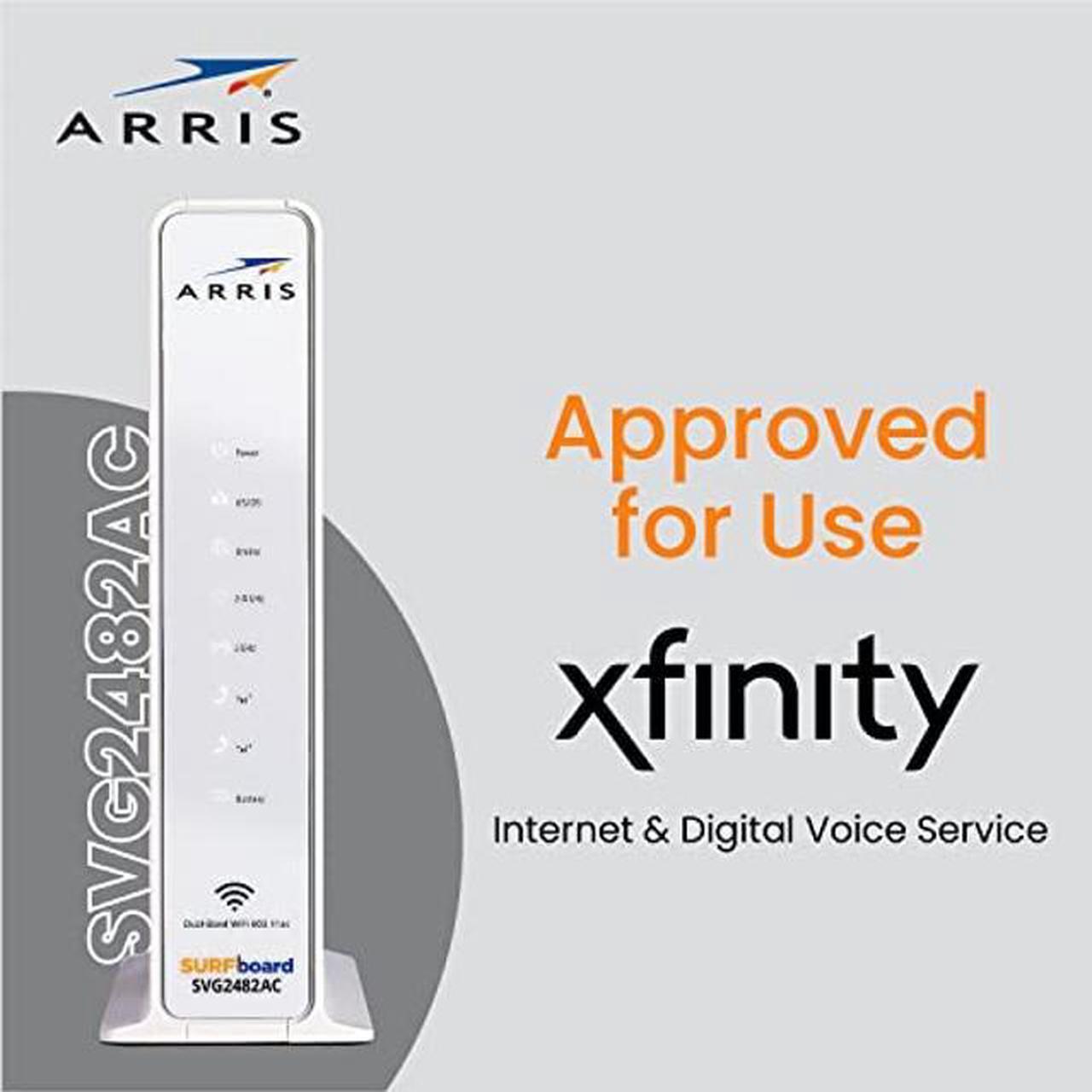 Alt view image 3 of 5 - ARRIS SURFboard SVG2482AC DOCSIS 3.0 Cable Modem & AC2350 Wi-Fi Router , Comcast Xfinity Internet & Voice , Four 1 Gbps Ports , 2 Telephony Ports for Digital Voice , Up to 800 Mbps