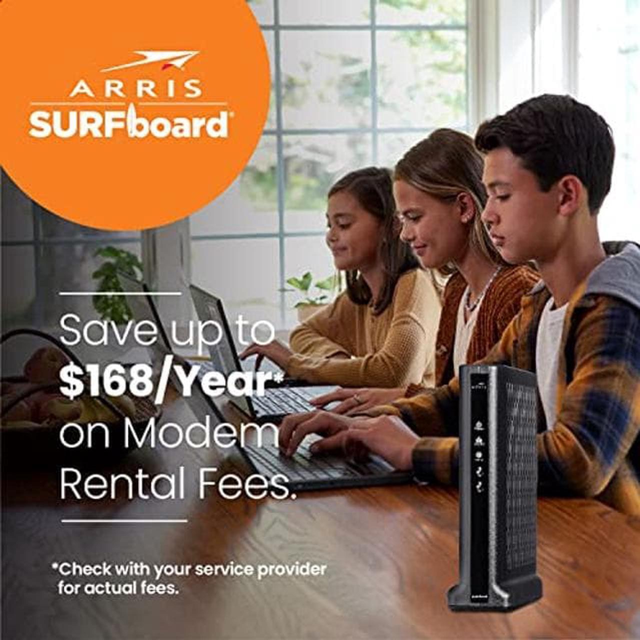 Alt view image 4 of 5 - ARRIS SURFboard T25 DOCSIS 3.1 Gigabit Cable Modem | Comcast Xfinity Internet & Voice | Two 1 Gbps Ports | 2 Telephony Ports | 800 Mbps Max with Xfinity Internet Plans | 2 Year Warranty