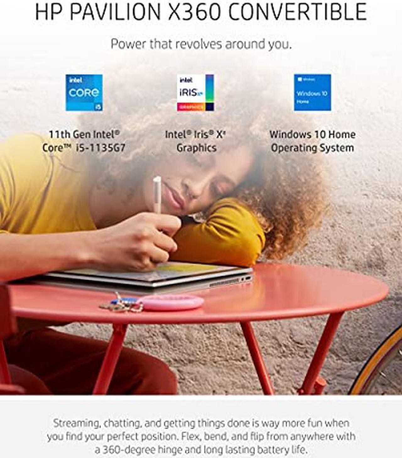 Alt view image 2 of 5 - HP Pavilion x360 14" Touchscreen Laptop, 11th Gen Intel Core i5-1135G7, 8 GB RAM, 256 GB SSD Storage, Full HD IPS Display, Windows 10 Home OS, Long Battery Life, Work & Streaming (14-dw1024nr, 2021)