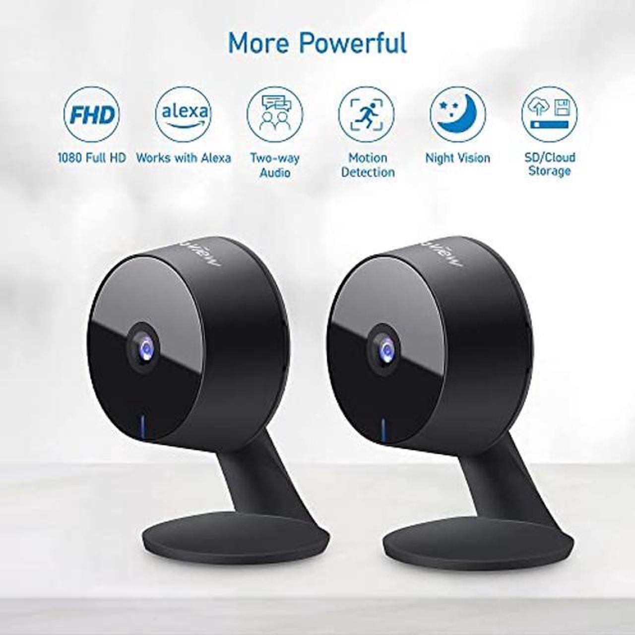 Alt view image 2 of 5 - LaView Smart Indoor Security Camera for Home(2 Pack), 1080p HD Baby Monitor with Motion and Sound Detection,Two-Way Audio, Night Vision, US Cloud Server & SD Card Storage, Compatible with Alexa