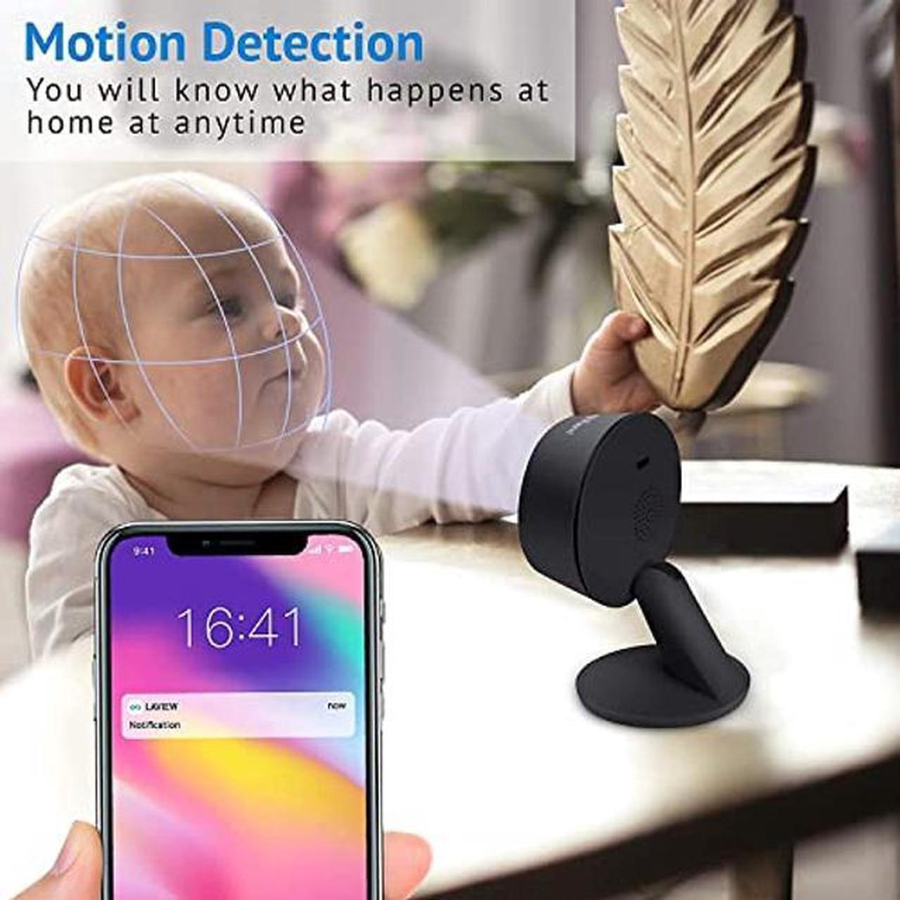 Alt view image 4 of 5 - LaView Smart Indoor Security Camera for Home(2 Pack), 1080p HD Baby Monitor with Motion and Sound Detection,Two-Way Audio, Night Vision, US Cloud Server & SD Card Storage, Compatible with Alexa