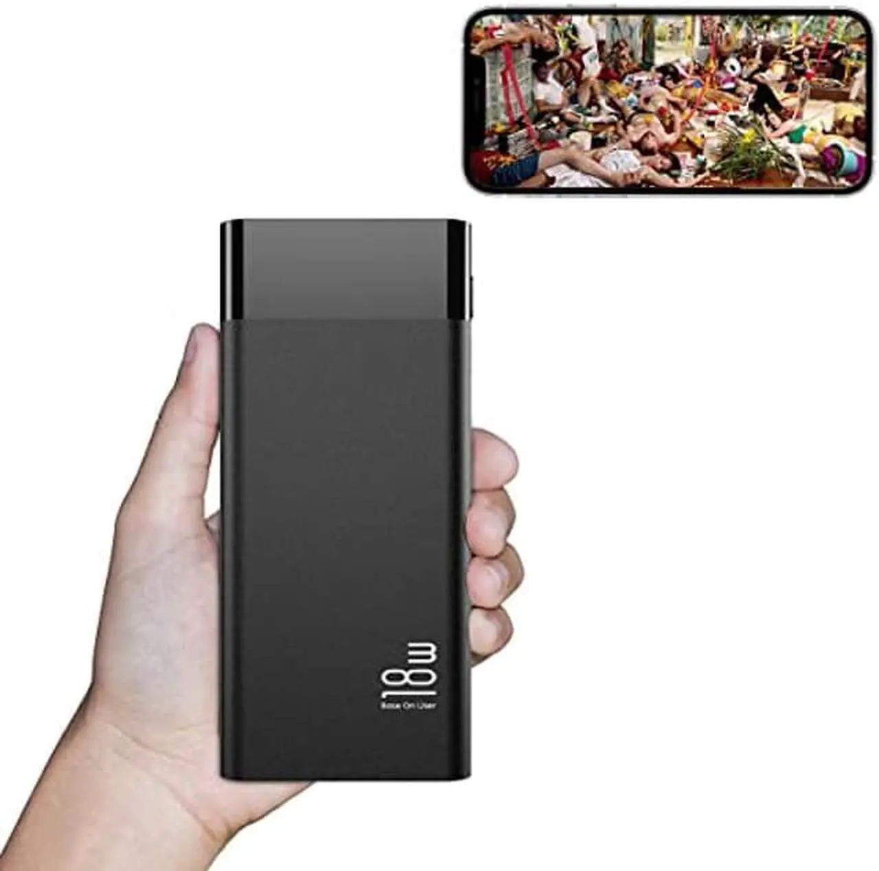Main image of LIZVIE Smart Hidden Camera Power Bank Smart Camera with Wide Degree Lens, Built-in 32G SD Card, APP Remotely Control, Wireless 29 Hours Loop Record