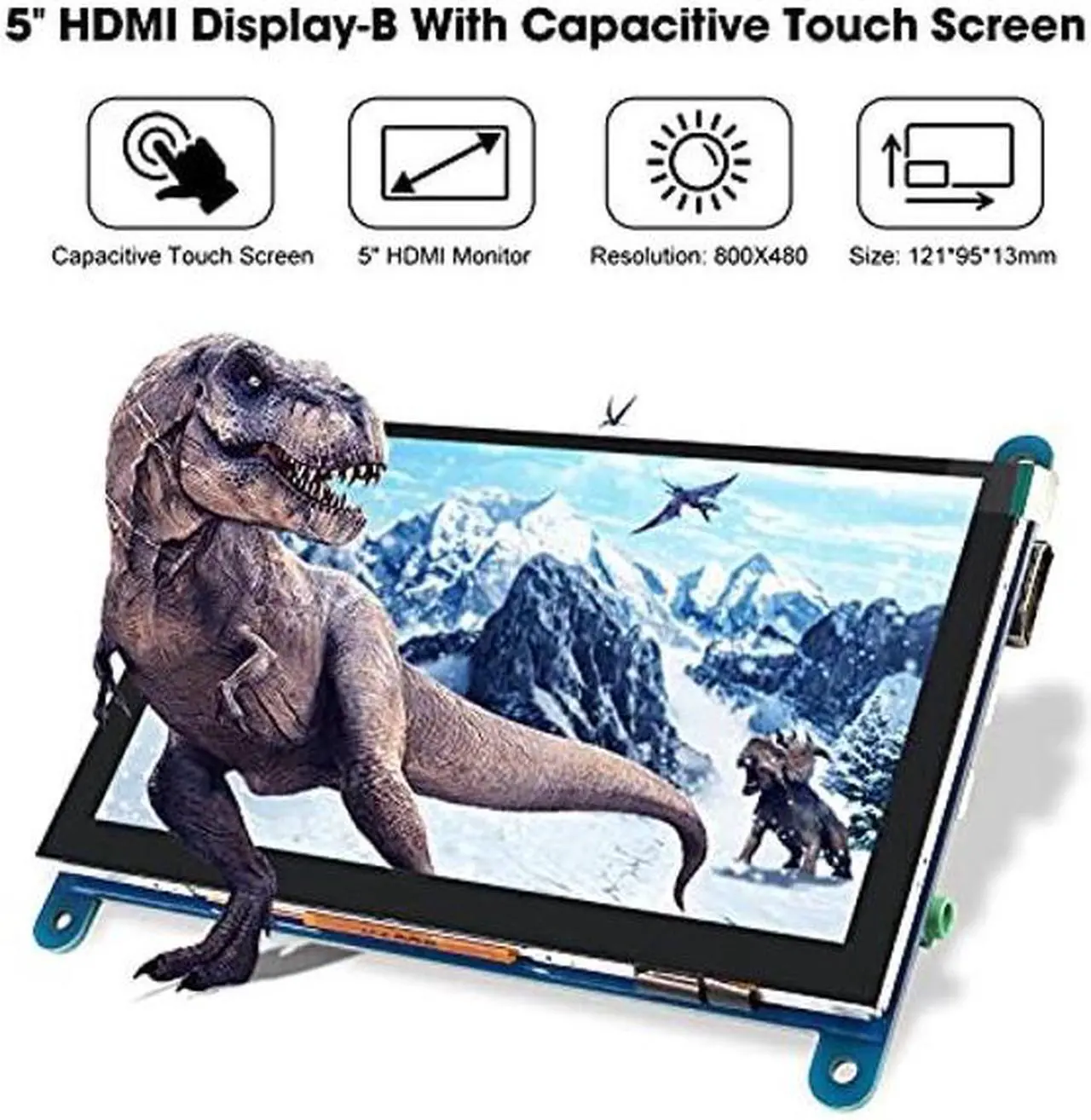 Alt view image 2 of 5 - DORHEA 5 inch for Raspberry Pi Display Module 5" Touch Screen 800x480 Pixel Touch Screen HDMI Display for Raspberry Pi 4 3 2 Model B RPi 1 B B+ A A+