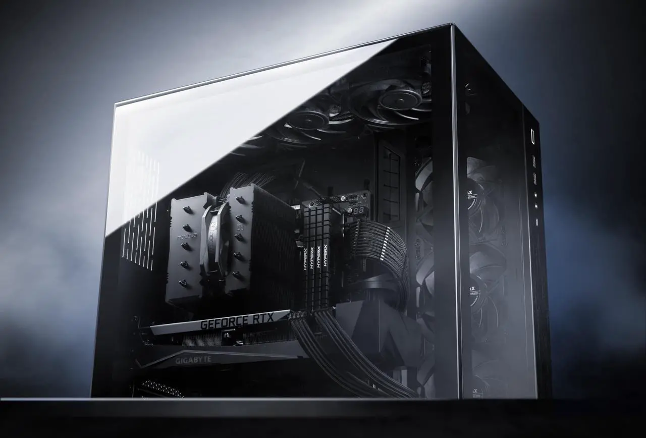 Alt view image 5 of 5 - Noctua NH-D12L chromax.Black, Low-Height Dual-Tower CPU Cooler (120mm, Black)
